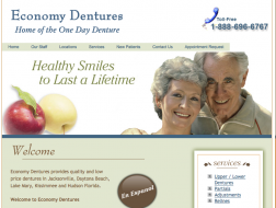 economy dentures on 800 dunn ave jax fl logo