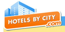 Hotels by city on-line booking company logo